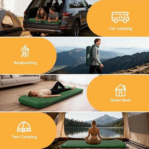 HiiPeak Memory Sleeping Pad, Compact Ultra-Thick Foam Sleeping Mats with Pillow for Camping, Easy Inflate&Deflate,9.5 R-Value Insulated Camping Mattress Pad for Car Travel Tent thumbnail 7
