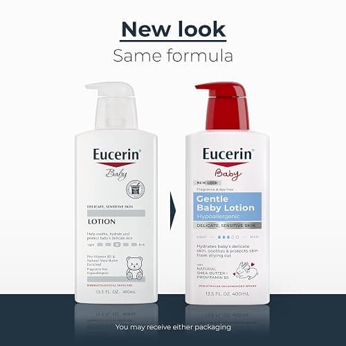 Eucerin Baby Body Lotion, Hypoallergenic and Fragrance Free Baby Lotion with Pro-Vitamin B5 and Shea Butter, 13.5 Fl Oz Bottle thumbnail 2