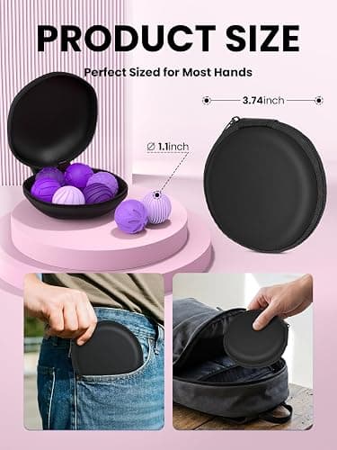Magnetic Balls Fidget Toys for Adults&Teens,8Pcs Silicone Sensory Stress Relief Toys for Autism&ADHD, Quiet Executive Desk Fidget Magnetic Balls,Gift for Men&Women Gifts(Textured Balls · Purple) thumbnail 6