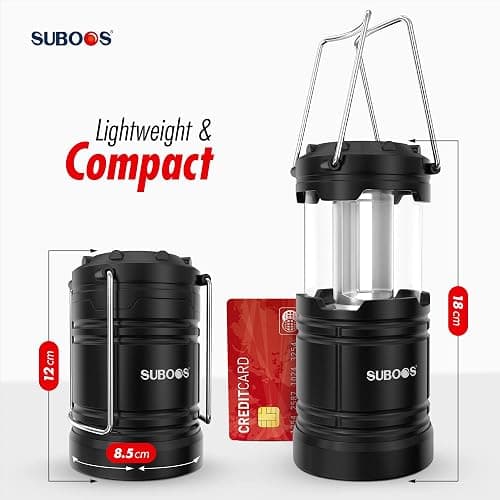 SUBOOS Faroles de camping recargables, lámpara solar y pilas, base magnética, gancho para tienda, accesorios de campamento portátiles para emergencias thumbnail 5