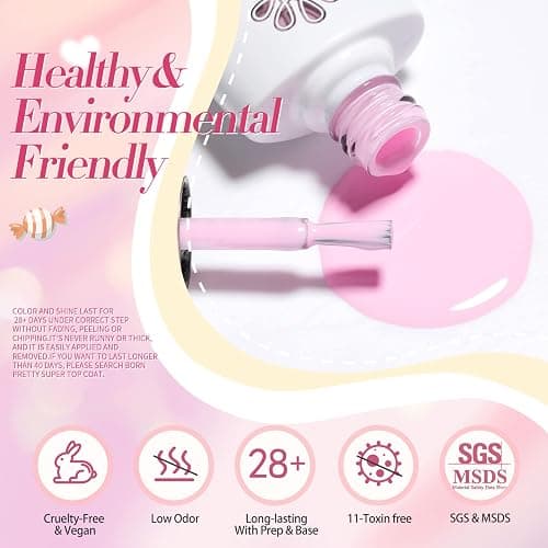 Born Pretty Pastel Gel Nail Polish Set Spring Summer Gel Polish Macaron Candy Sweet Color Gel Polish Easter Soft Pink Yellow Purple Blue Green Colors Collection Nail Art Gift Box 7ML 6PCS thumbnail 8