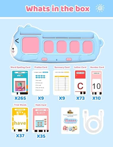 QuTZ Phonics Learning Toy for Preschool Kids – Talking Flash Cards with Sound Machine, Word Blending & Math Games – Educational Reading & Counting Activity Set 4-8 thumbnail 9