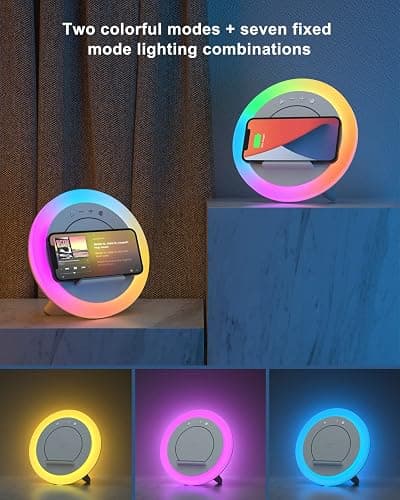 SIDVAR Bluetooth Speaker Night Lightsr,Wireless Charging Modern Speaker,Best Teenage Birthday Gift Ideas Applicable for Bedroom/Tween Girls Gifts/Please use The Original Adapter thumbnail 5