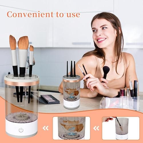 Multi-Functional Electric Makeup Brush Cleaner - Automatic, Energy Saving Makeup Brush Cleaner: Convenient and efficient Makeup Brush Cleaning Solution (black) thumbnail 2