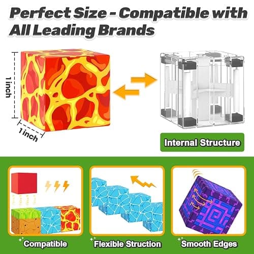 Magnetic Blocks - Build Mine Magnet World Magic Portal Set, Magnetic Tiles Building Blocks Toddler Toy STEM Sensory Outdoor Toys for 3+ Year Old Boys & Girls, Creative Kids Games Kids Toys 84PCS thumbnail 3