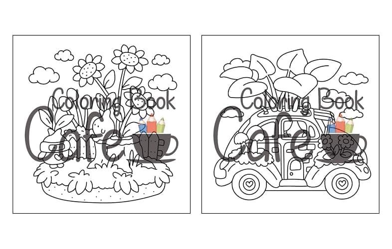 Tiny Gardens: Cute & Comfy Coloring Book for Adults and Teens Featuring Adorable Garden Scenes thumbnail 9