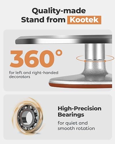 Kootek Aluminium Alloy Revolving Cake Stand 12 Inch Rotating Cake Turntable for Cake, Cupcake Decorating Supplies thumbnail 2