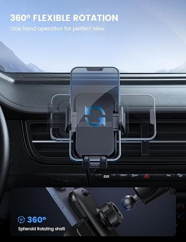 Lamicall 2026 Wider Clamp & Metal Hook Car Phone Holder Vent [Thick Cases Friendly] Phone Holders for Your Car Mount Gfts Automobile Hands Free Accessories for Women Men for iPhone 16 15 14 13 Pro Max thumbnail 5