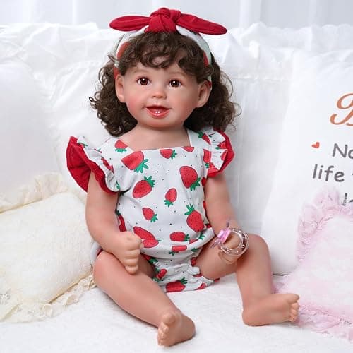 JIZHI Reborn Baby Doll Clothes for 17- 22 Inch Baby Doll Strawberry Clothes Outfits with Pacifier Newborn Girl thumbnail 7
