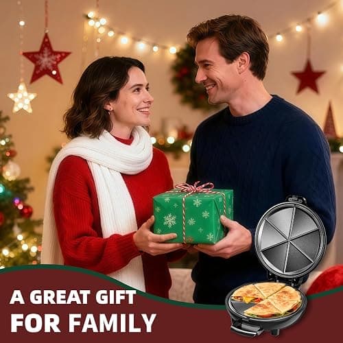 Electric Quesadilla Maker, 9.5'' Quesadilla Press with Easy Slice 6 Wedge, Non Stick Surface, Locking Latch For Extra Stuffing, Grilled Cheese Corn Flour Tortilla Snacks thumbnail 8