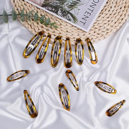16pcs Snap Hair Clips, Classic Tortoise Hair Clip, Vintage Hairpin Accessories for Women Girls, Metal Barrettes Various Size and Style Combinations Suitable for All Hair Types thumbnail 7