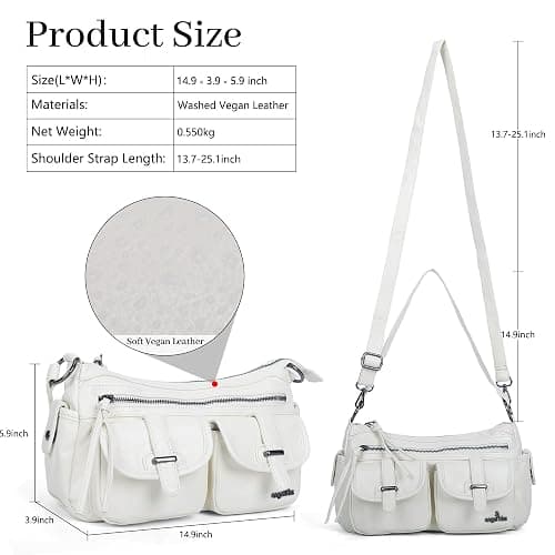 Angel Kiss Hobo Purses for Women Crossbody Shoulder Bag Ladies Multi Pocket Handbags with Adjustable Shoulder Strap thumbnail 2
