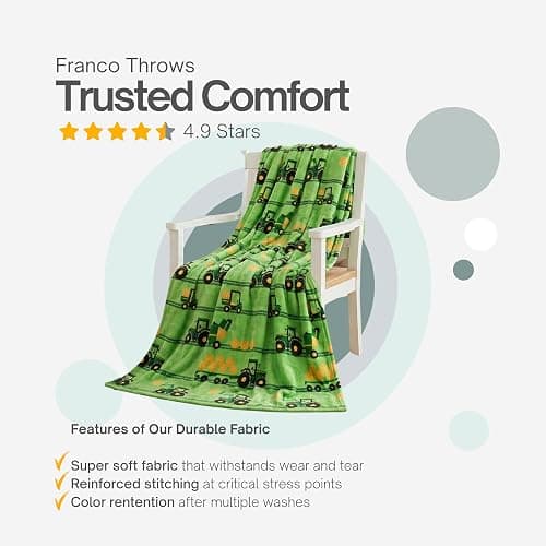 John Deere Trailer Tractor Kids Bedding Super Soft Plush Throw Blanket, 46 in x 60 in, (Officially Licensed Product) by Franco thumbnail 3