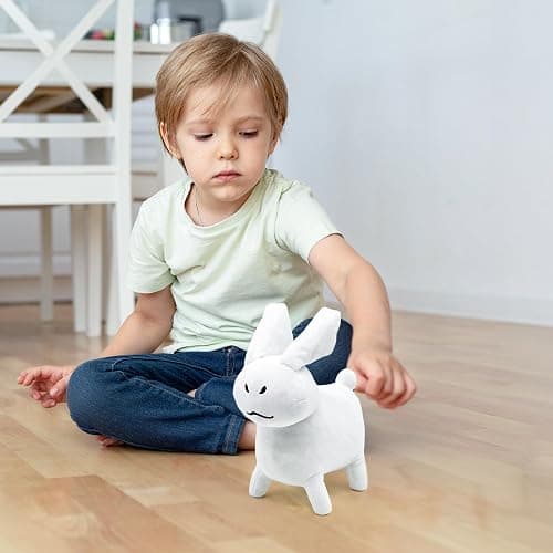 Adenzai White Gubby Rabbit Plush Toy – Soft Forsaken Gubby Plush Stuffed Animal, Cute Game Character Collectible Plushie Gift for Kids and Gamers (Rabbit White Gubby) thumbnail 9