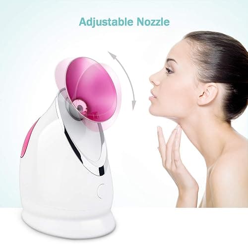 EZBASICS Face Steamer Professional, Nano Ionic Facial Steamer for Pores with Warm Mist Humidifier Atomizer and Sauna Inhaler Spa, 1-Pack + 5-Pack Stainless Steel Skin Kit Pink thumbnail 4