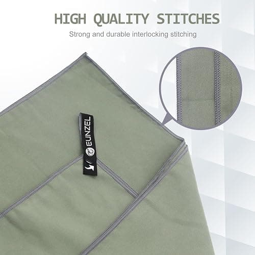 Quick Dry Camping Towel, Microfiber Travel Towel 3 Size at 1 Pack,Fast Drying Towel Set for Camping, Beach, Gym, Sports, Yoga & Swimming Pool, Army Green thumbnail 4