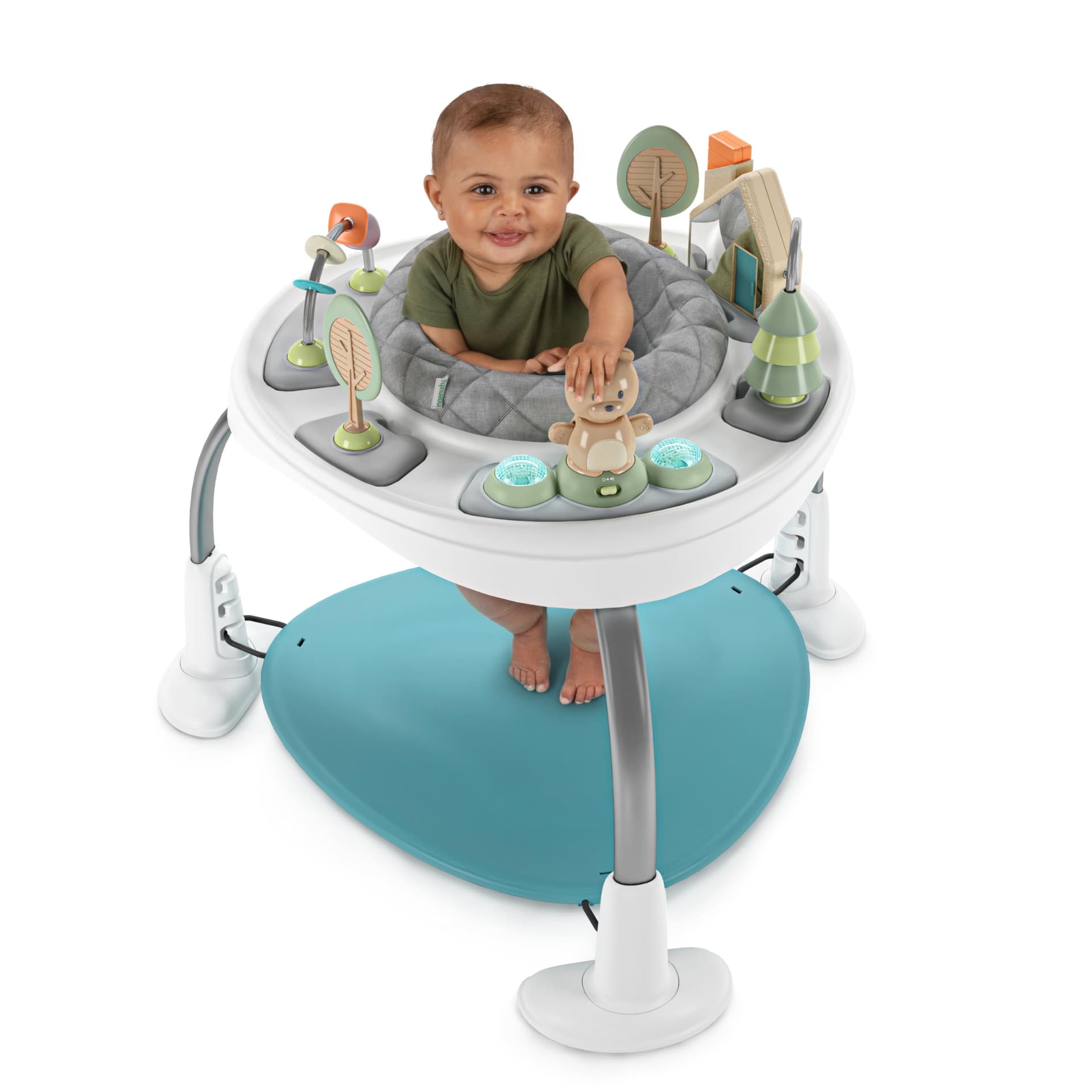 Ingenuity Spring & Sprout 2-in-1 Baby Activity Center Jumper and Table with Infant Toys - Ages 6 Months +, First Forest thumbnail 15