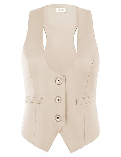 GRACE KARIN Women's Suit Vest Top, Dressy Casual Sleeveless Button Wasitcoat, Fromal Steampunk Blazer For Work Office - Image 1