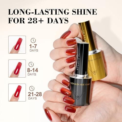 VENALISA No Wipe Gel Top Coat- High Gloss Shiny Long Lasting Top Coat Clear Gel Nail Polish, Soak Off Nail Art Home and Professional Manicure thumbnail 5