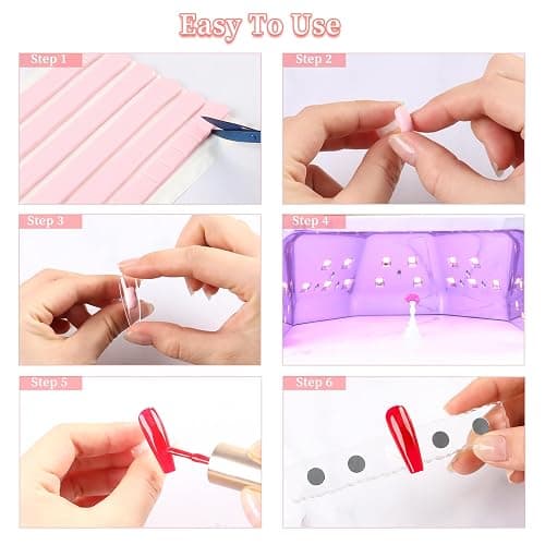 BQAN 2 Set Nail Holder for Painting Nails, Transparent Acrylic Nail Stand for Press on / Fake Nail Tips Training / Nails Display with 96 Pcs Reusable Adhesive Putty thumbnail 5