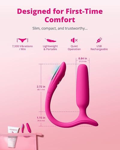 LOVENSE Lush Anal Vibrating Butt Plug Sex Toys, App Controlled Vibrator with LED Light, Small Anal Plug Adult Sex Toys & Games for Men Women Couples, Beginners-Friendly, Waterproof, Rose thumbnail 2