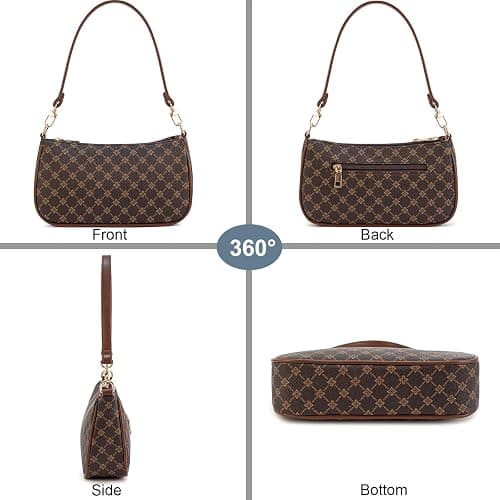 NIUEIMEE ZHOU Shoulder Bag for Women Retro Vegan Leather Classic Clutch Tote HandBags Purses with Zipper Closure thumbnail 3