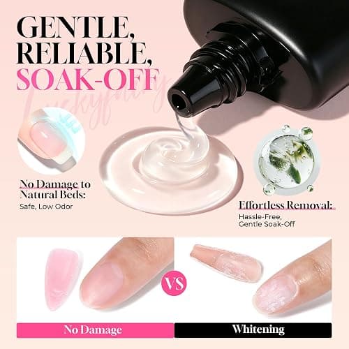 Luckyfairy Gel Nail Glue for Nail Tips, Soft Solid Nail Glue, Cured Needed, 15ml Soak Off Adhesive Bonding for Clear Acrylic Nails Fake Nails Extension, Not for Press-on thumbnail 7