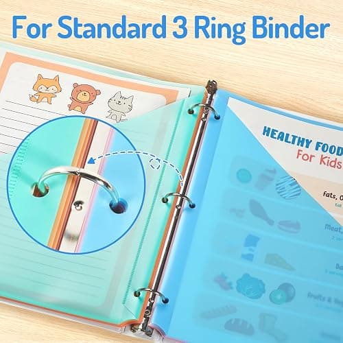 Forvencer 8 Count Dividers with Two Pockets, 8 tab Binder Dividers for 3 Ring Binder Organizer, Binder Divider with Tabs for School Office and Home Organization, Multicolor, 1 Set thumbnail 7