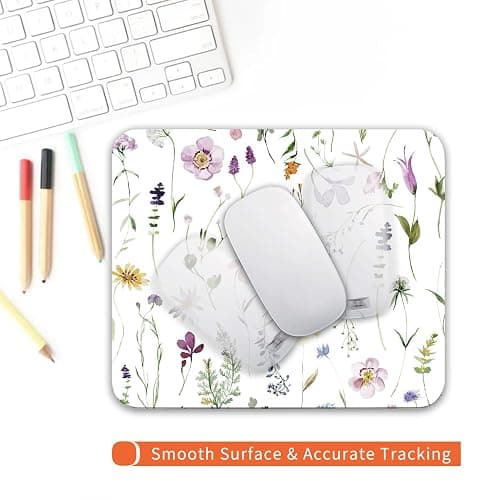 Armanza Square Mouse Pad Beautiful Flowers Plants, Personalized Premium-Textured Custom Mouse Mat Design, Washable Mousepad Cloth, Non-Slip Rubber Base Computer Mouse Pads for Wireless Mouse thumbnail 4