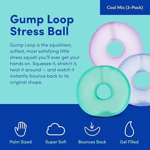 Speks Gump Loop Stress Balls | Ultra Soft Squishy Fidget Toy for Adults & Teens | Stress Relief & Desk Toy (Cool) thumbnail 2