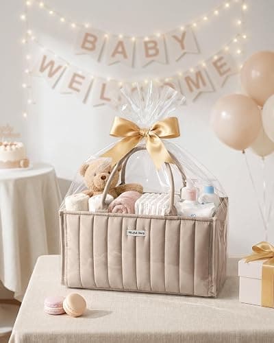 Blissful Diary Baby Diaper Caddy Organizer, Stylish Storage Basket for Newborn Essentials and Diaper Station, Gift for Baby Shower and Registry Must-Have, Sand thumbnail 8