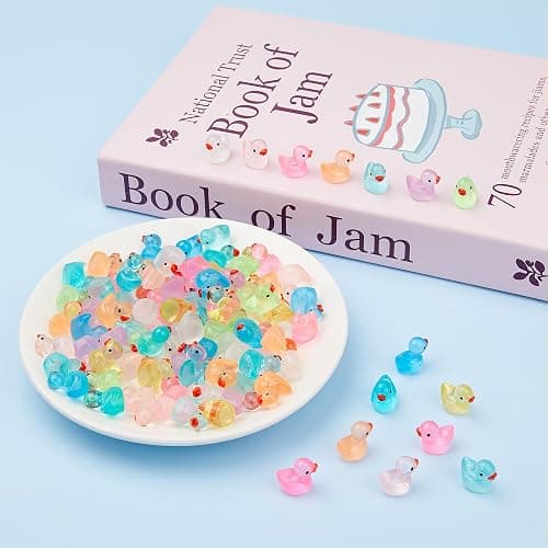 Fensong 100Pcs Luminous Mini Resin Ducks, 10 Bright Colors Glow in The Dark, Waterproof Tiny Ducks for Hiding, Garden and Aquarium. thumbnail 4