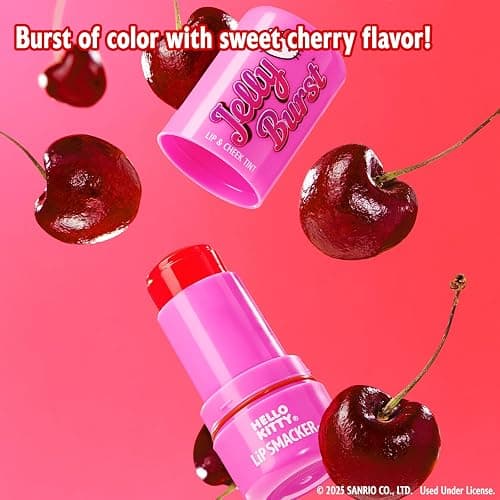 Lip Smacker Hello Kitty So Jelly Lip & Cheek Tint, Moisturizing Sheer & Buildable Color, Fun Bouncy Jelly Texture, Sweet Cherry Flavor - Cherry - Cherry thumbnail 2