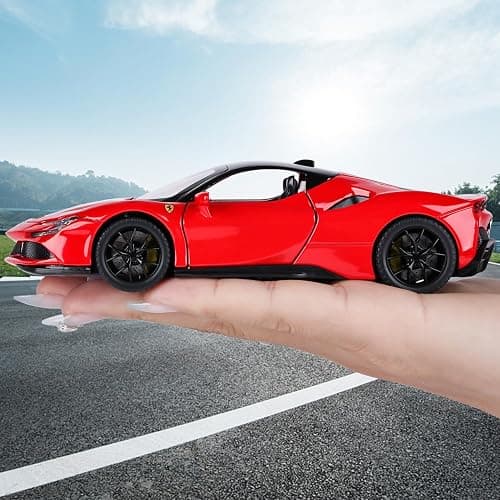 Toy Cars Model for Kids 1:32 Diecast Metal Toy Cars, Pull Back Car with Light and Music SF90 Toy Car Collectible Model Cars for Boys Age 3 + Year Old thumbnail 2