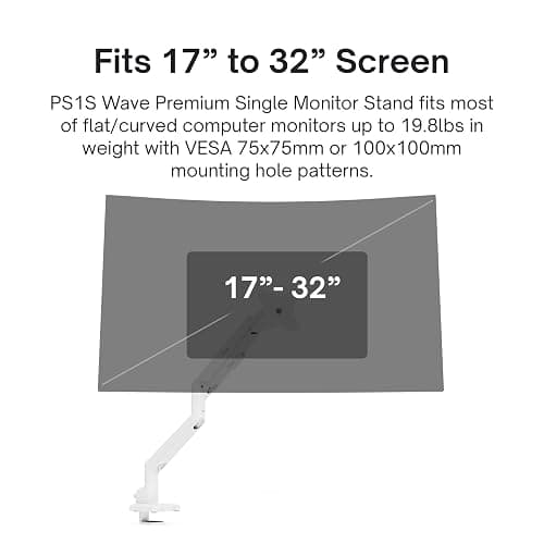 Pixio PX248 Wave White 24 inch 200Hz Refresh Rate FHD 1080p Resolution Fast IPS Panel 1ms GTG Response Time Gaming Monitor and PS1S Wave White Single Monitor Arm - Fits up to 32 inches and 19.8lbs thumbnail 8