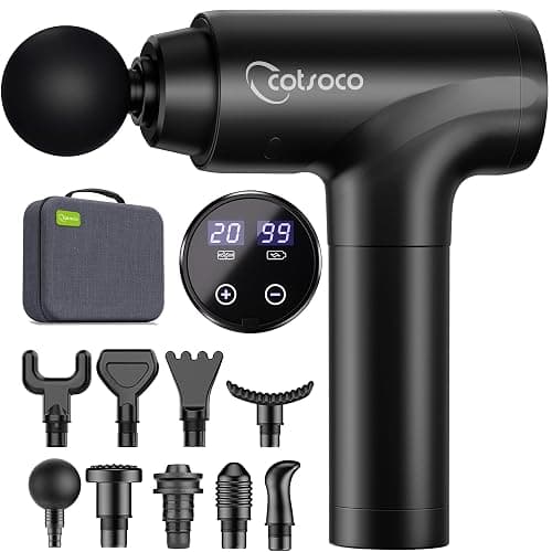 cotsoco Massage Gun Deep Tissue, Handheld Muscle Massager, Gifts for Men | Back Neck Massager, FSA Eligible HSA, Silent Percussion Massage Gun with Carrying Case, Gift for Parents, Gym Office Travel - Image 1