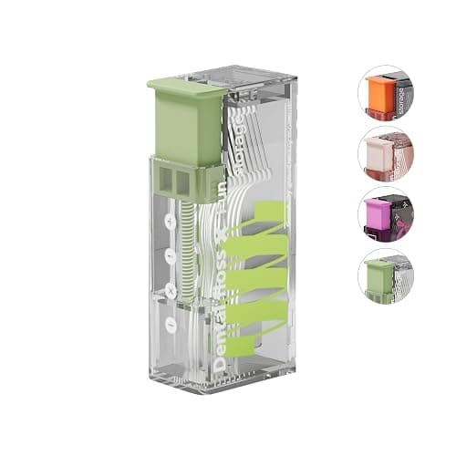 Dental Floss Picks with 2025 Design Case, Floss Pick Dispenser Refillable, Automatic Floss Picks Organizer with Floss Sticks 10 Count (Green) thumbnail 2