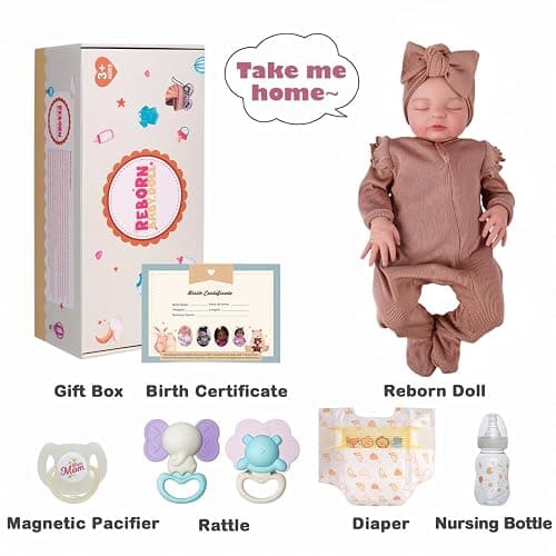 ADFO Real Life Reborn Baby Dolls Girl 20 Inches Realistic Baby Doll Soft Vinyl Sleeping Newborn Baby Dolls with Feeding Accessories for Kids Ages 3+ thumbnail 6