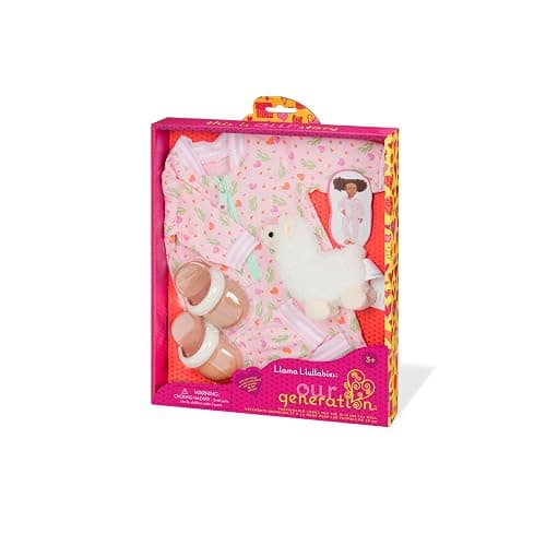 Our Generation Llama Lullabies Outfit – Pyjama Onsie Set Featuring Plush Llama Toy for 18-inch Dolls – 3 Piece Clothing Set thumbnail 7