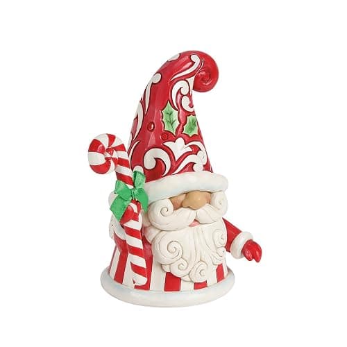 Enesco Jim Shore Heartwood Creek Christmas Gnome Holding a Large Candy Cane Figurine, 6.69 Inch, Multicolor thumbnail 3