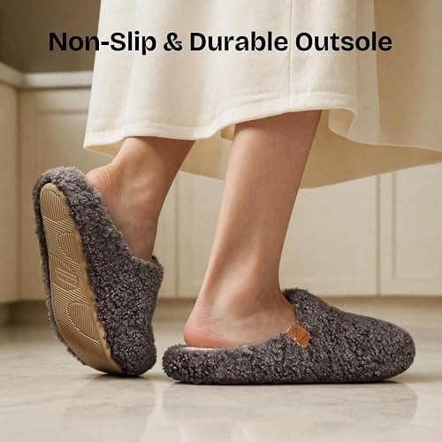 EverFoams Women's Fuzzy Slip-on Slippers Soft Comfy Memory Foam Indoor House Shoes thumbnail 6