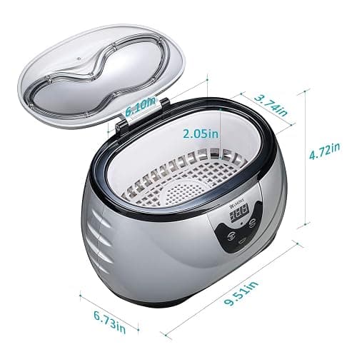 Ukoke UUC06S Ultrasonic Cleaner, Professional Jewelry Cleaner for Eyeglasses, Rings and Watches, 42kHz Portable Sonic Cleaner with 600ml Capacity Stainless Steel Tank thumbnail 2