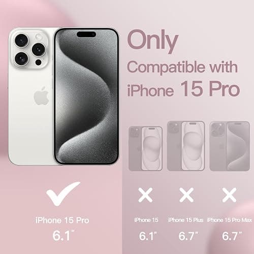JETech Coque Silicone pour iPhone 15 Pro 6,1 Pouces, Protection Complète du Corps au Toucher Soyeux, Étui Housse Anti-Chocs (Rose Pâle) thumbnail 2