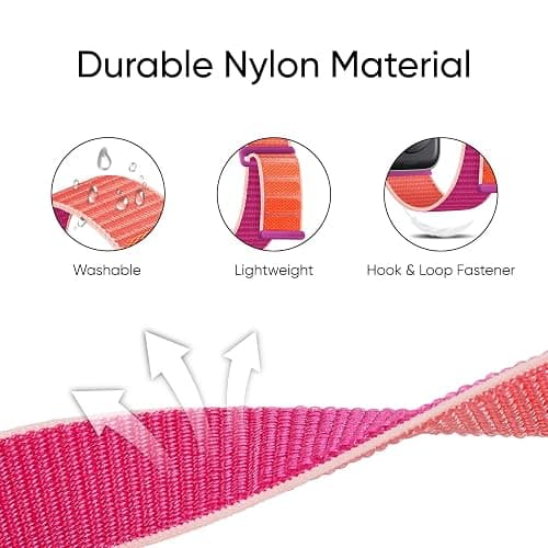 6 Pack Sport Nylon Loop Band Compatible with Apple Watch Band 38mm 40mm 41mm 42mm 44mm 45mm 46mm 49mm for Women Men, Adjustable Breathable Braided Straps for iWatch Series 11/10/9/8/7/6/5/4/3/SE/Ultra thumbnail 2