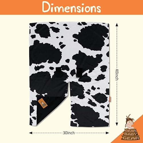 Dear Baby Gear Car Seat Cover for Boys & Girls - Baby Carseat Canopy w/Snap Opening - Infant Seat Cover - Stroller & Nursing Covers - Newborn Carrier Canopy - 40x30 (Black and White Holstein Cow) thumbnail 3