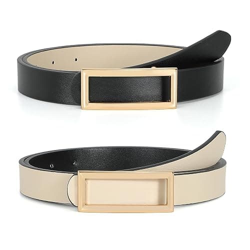 SUOSDEY Women Reversible Leather Belt - Image 1