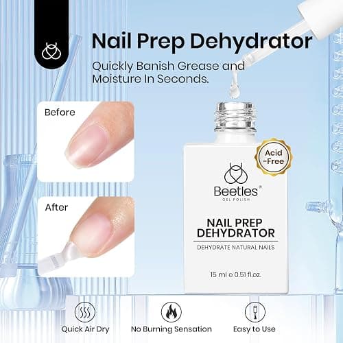 Beetles Nail Dehydrator and Primer - Acid-Free & Hema-Free 2Pcs 15ml Nail Bonding Agent for Gel Polish and Acrylic Nails, Long-Lasting No-Lift Prep for Salon & DIY Manicures thumbnail 2