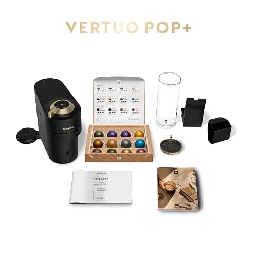 Nespresso Vertuo Pop+ Deluxe Coffee and Espresso Machine by Breville - Matte Black and Gold thumbnail 5
