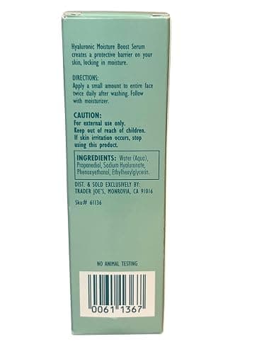 TRADER JOE'S HYALURONIC MOISTURE BOOST SERUM 1 FL OZ (30mL) thumbnail 2