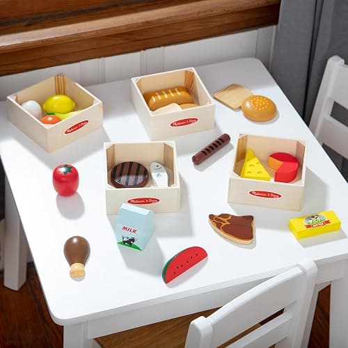 Melissa & Doug Food Groups - 21 Wooden Pieces and 4 Crates, Multi Play Food Sets For Kids Kitchen, Pretend Toy For Toddlers And Kids Ages 3+ thumbnail 9